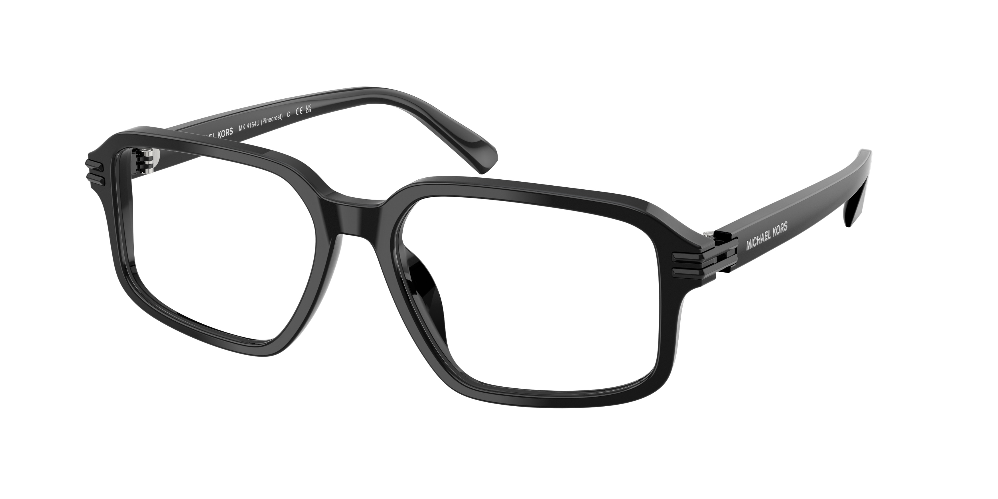 Michael Kors Herren MK4154U Pinecrest 3005 Optische Fassungen Acetat Schwarz Transparent Geometrisch Normal-image
